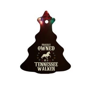 Proudly Owned By A Horse Father Mother Ceramic Tree Ornament