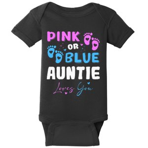 Pink or Blue Auntie Loves You Baby Gender Reveal Aunt Baby Bodysuit