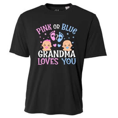 Pink Or Blue Gender Reveal Grandma Loves You Cooling Performance Crew T-Shirt