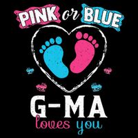 Pink Or Blue Gma Loves You Baby Gender Reveal Gma V-Neck T-Shirt
