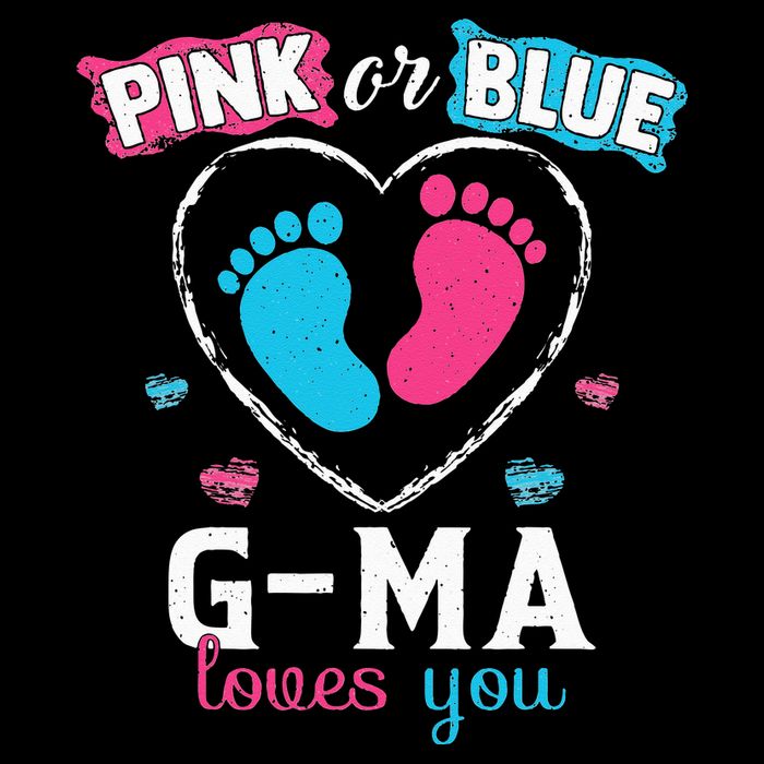 Pink Or Blue Gma Loves You Baby Gender Reveal Gma V-Neck T-Shirt