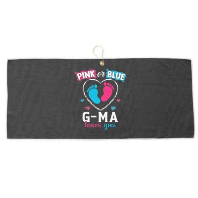 Pink Or Blue Gma Loves You Baby Gender Reveal Gma Large Microfiber Waffle Golf Towel