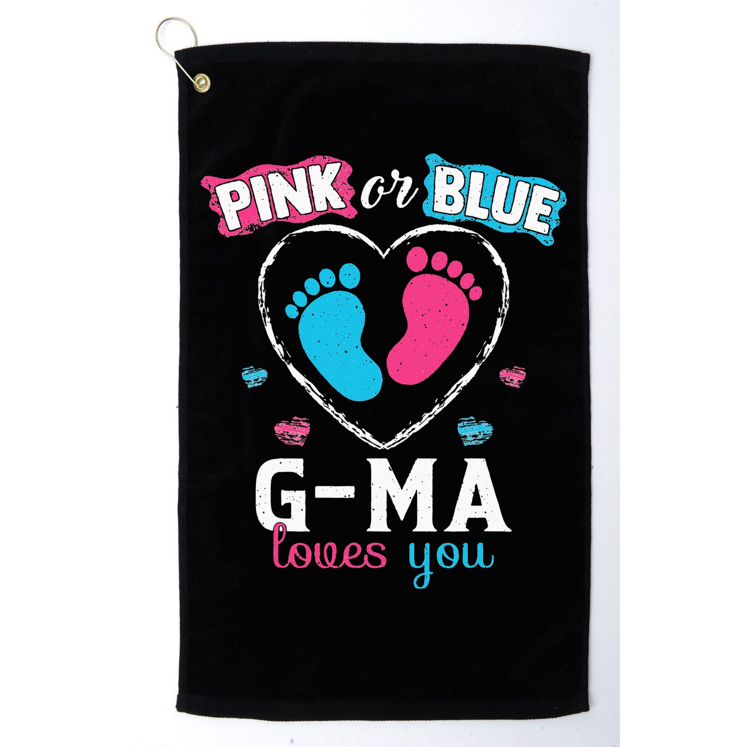 Pink Or Blue Gma Loves You Baby Gender Reveal Gma Golf Towel