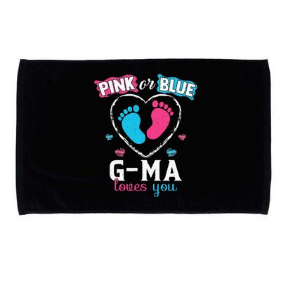 Pink Or Blue Gma Loves You Baby Gender Reveal Gma Microfiber Hand Towel