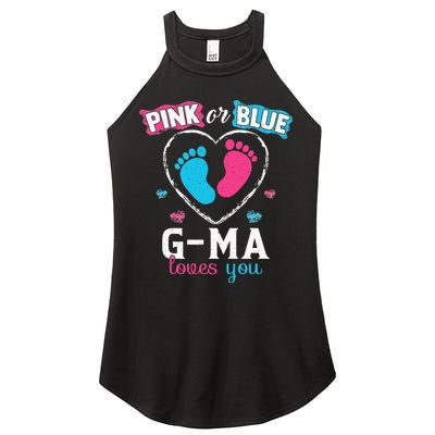 Pink Or Blue Gma Loves You Baby Gender Reveal Gma Women's Perfect Tri Rocker Tank