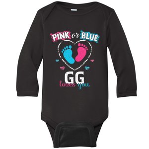 Pink Or Blue GG Loves You Baby Gender Reveal GG Baby Long Sleeve Bodysuit