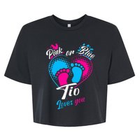 Pink Or Blue Tio Loves You Gender Reveal Party Uncle 2022 Bella+Canvas Jersey Crop Tee