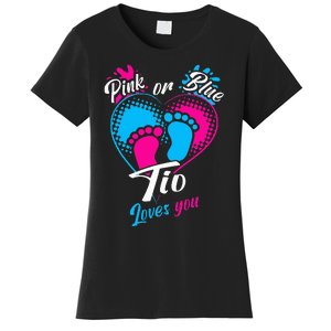 Pink Or Blue Tio Loves You Gender Reveal Party Uncle 2022 Women's T-Shirt