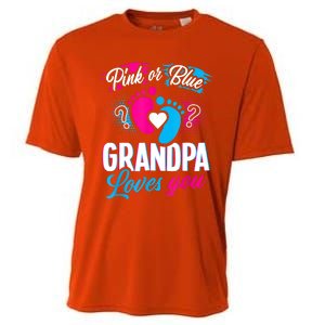 Pink Or Blue Grandpa Loves You Shirt Gender Reveal Baby Cooling Performance Crew T-Shirt