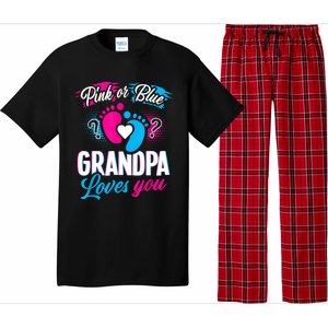 Pink Or Blue Grandpa Loves You Shirt Gender Reveal Baby Pajama Set