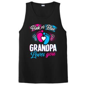 Pink Or Blue Grandpa Loves You Shirt Gender Reveal Baby PosiCharge Competitor Tank