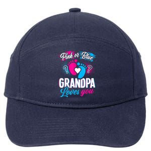 Pink Or Blue Grandpa Loves You Shirt Gender Reveal Baby 7-Panel Snapback Hat