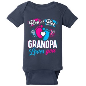 Pink Or Blue Grandpa Loves You Shirt Gender Reveal Baby Baby Bodysuit