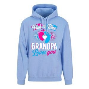 Pink Or Blue Grandpa Loves You Shirt Gender Reveal Baby Unisex Surf Hoodie