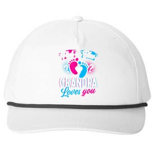 Pink Or Blue Grandpa Loves You Shirt Gender Reveal Baby Snapback Five-Panel Rope Hat