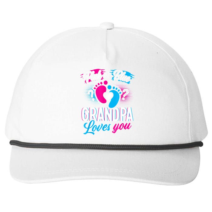 Pink Or Blue Grandpa Loves You Shirt Gender Reveal Baby Snapback Five-Panel Rope Hat