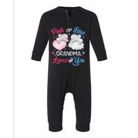 Pink Or Blue Grandma Loves You Elephants-baby Gender Reveal Infant Fleece One Piece