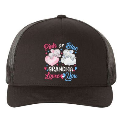 Pink Or Blue Grandma Loves You Elephants-baby Gender Reveal Yupoong Adult 5-Panel Trucker Hat