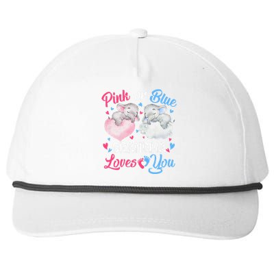 Pink Or Blue Grandma Loves You Elephants-baby Gender Reveal Snapback Five-Panel Rope Hat