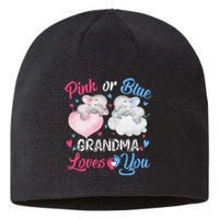 Pink Or Blue Grandma Loves You Elephants-baby Gender Reveal Sustainable Beanie