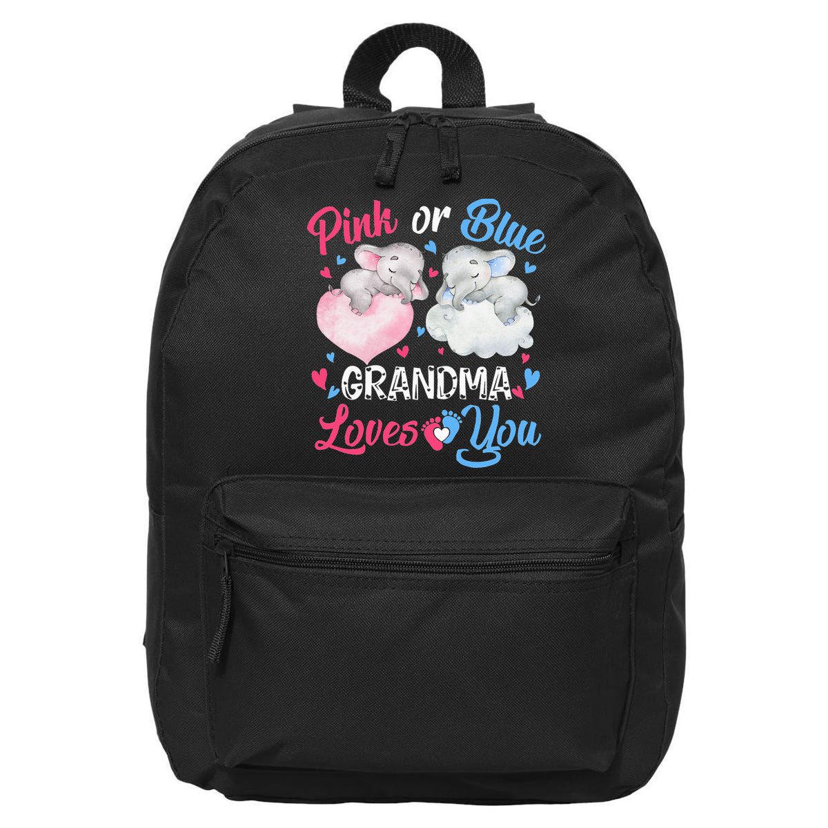 Pink Or Blue Grandma Loves You Elephants-baby Gender Reveal 16 in Basic Backpack
