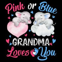 Pink Or Blue Grandma Loves You Elephants-baby Gender Reveal 16 in Basic Backpack