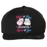 Pink Or Blue Grandma Loves You Elephants-baby Gender Reveal Wool Snapback Cap