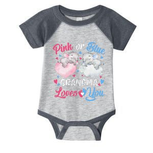 Pink Or Blue Grandma Loves You Elephants-baby Gender Reveal Infant Baby Jersey Bodysuit