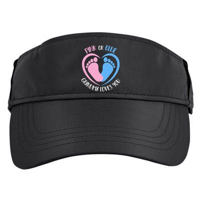 Pink or Blue Grandma Loves You Gender Reveal Adult Drive Performance Visor