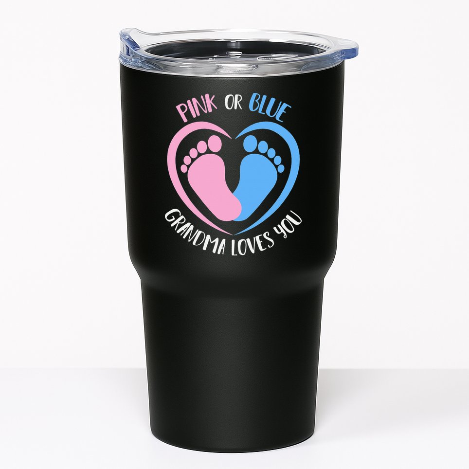 Pink or Blue Grandma Loves You Gender Reveal Tumbler