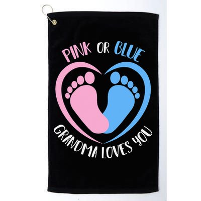Pink or Blue Grandma Loves You Gender Reveal Golf Towel