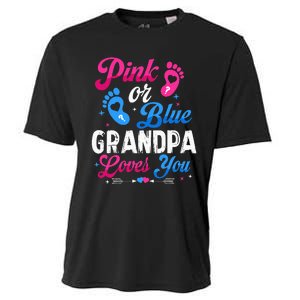 Pink Or Blue Grandpa Loves You Baby Gender Reveal Keeper Cooling Performance Crew T-Shirt