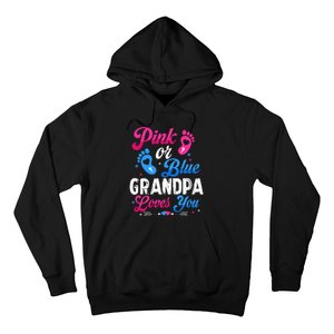 Pink Or Blue Grandpa Loves You Baby Gender Reveal Keeper Hoodie