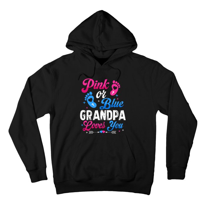 Pink Or Blue Grandpa Loves You Baby Gender Reveal Keeper Hoodie