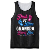 Pink Or Blue Grandpa Loves You Baby Gender Reveal Keeper Mesh Reversible Basketball Jersey Tank