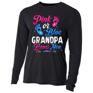 Pink Or Blue Grandpa Loves You Baby Gender Reveal Keeper Cooling Performance Long Sleeve Crew