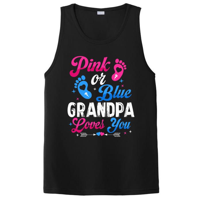 Pink Or Blue Grandpa Loves You Baby Gender Reveal Keeper PosiCharge Competitor Tank