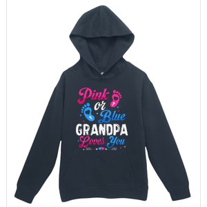 Pink Or Blue Grandpa Loves You Baby Gender Reveal Keeper Urban Pullover Hoodie