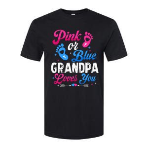 Pink Or Blue Grandpa Loves You Baby Gender Reveal Keeper Softstyle CVC T-Shirt