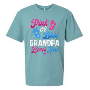 Pink Or Blue Grandpa Loves You Baby Gender Reveal Keeper Sueded Cloud Jersey T-Shirt