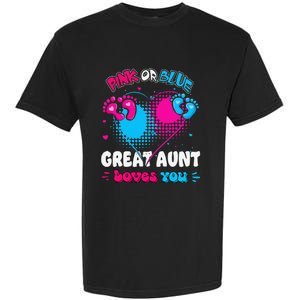 Pink or Blue Heart Great Aunt Loves You Shower Gender Reveal Garment-Dyed Heavyweight T-Shirt