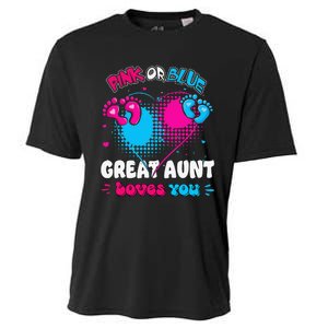 Pink or Blue Heart Great Aunt Loves You Shower Gender Reveal Cooling Performance Crew T-Shirt