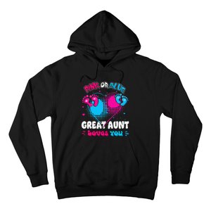 Pink or Blue Heart Great Aunt Loves You Shower Gender Reveal Hoodie