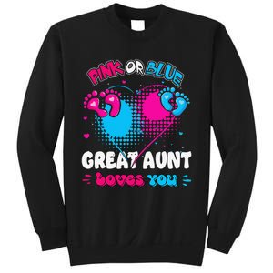 Pink or Blue Heart Great Aunt Loves You Shower Gender Reveal Sweatshirt