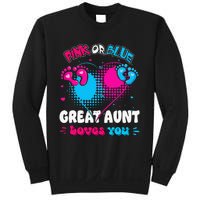 Pink or Blue Heart Great Aunt Loves You Shower Gender Reveal Sweatshirt