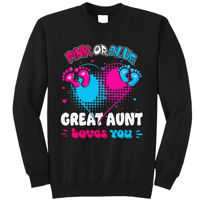 Pink or Blue Heart Great Aunt Loves You Shower Gender Reveal Sweatshirt