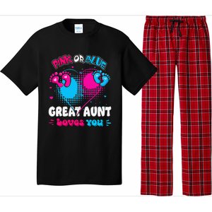 Pink or Blue Heart Great Aunt Loves You Shower Gender Reveal Pajama Set