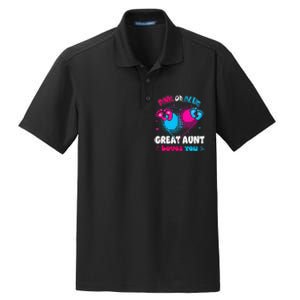 Pink or Blue Heart Great Aunt Loves You Shower Gender Reveal Dry Zone Grid Polo