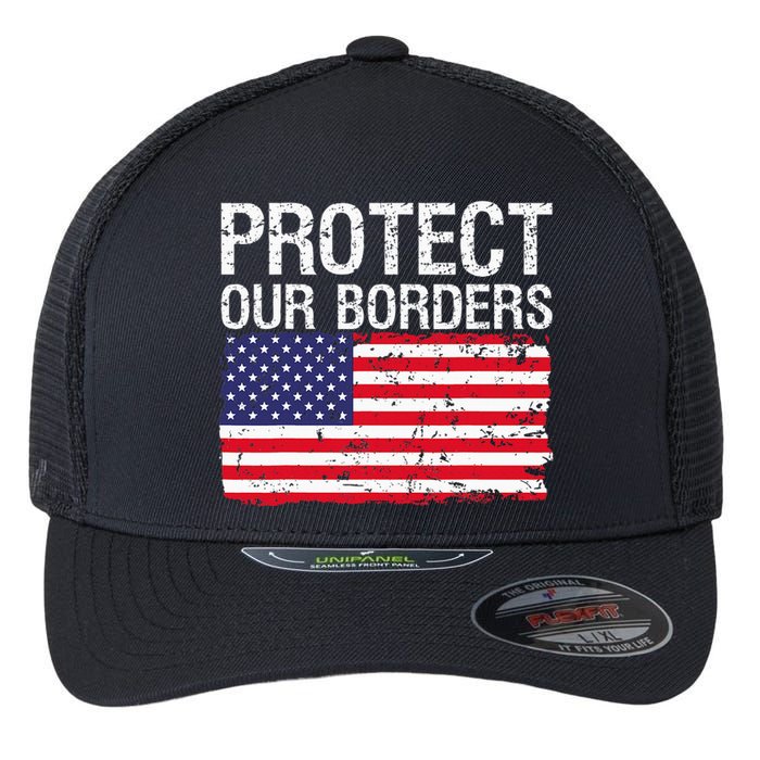 Protect Our Borders Law Enforcement Legal Immigration Flexfit Unipanel Trucker Cap