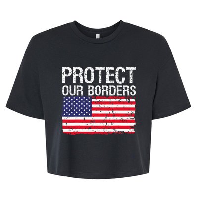 Protect Our Borders Law Enforcement Legal Immigration Bella+Canvas Jersey Crop Tee